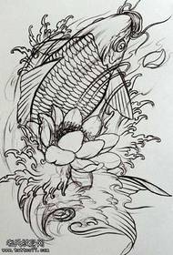 лінія рукопису візерунок татуювання лотоса кальмарів