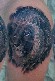 male arm handsome classic lion head tattoo pattern