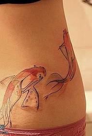 waist watercolor squid tattoo pattern