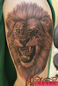 a domineering lion head tattoo pattern