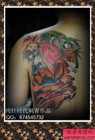 male back shoulder popular beautiful color squid tattoo pattern