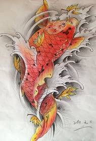 gambar naskah tato tradisional lotus ikan mas