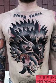 a cool wolf head tattoo pattern for boys' chest 132625 - Leg Pop Popular parrot tattoo pattern