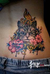 ljepota struk slatka slatka mačka tetovaža uzorak
