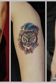 brazo patrón de tatuaxe de gato popular