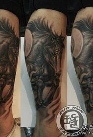 The leg is popular with a cool horse tattoo pattern