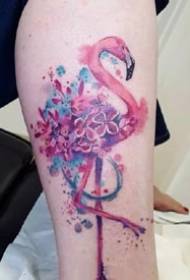 pretty 9 red flamingo tattoo pictures Works