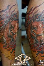 leg classic cool horse tattoo pattern