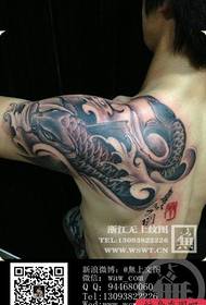 shoulder-arm popular black squid tattoo pattern