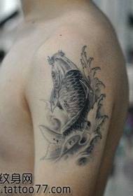 an arm black gray squid tattoo pattern