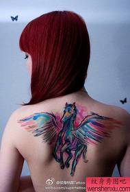 girl back popular beautiful color Tianma tattoo pattern