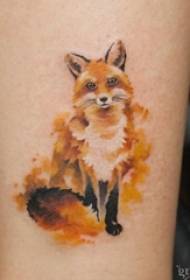 26 color fox tattoo simple line tattoo watercolor small animal tattoo pattern