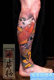 Japanese Huang Yan tattoo works: Leg traditional squid tattoo picture, squid tattoo pattern