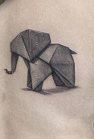 Clavicle Origami Elephant Sketch Tattoo Modely