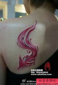 girls shoulders beautiful and beautiful pink fox tattoo pattern