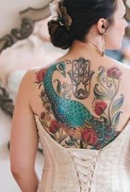 foto de tatuaje de pavo real patrón de tatuaxe de pavo real