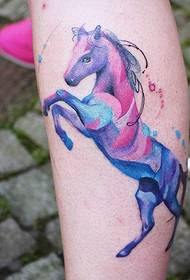 10 handsome watercolor horse pattern tattoo picture
