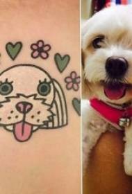 Cartoon tattoo patronen voor huisdieren in leuke stok figuur tattoo patronen