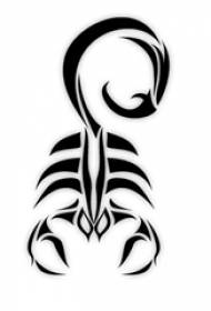 tatuaxe negro liñas xeométricas Escorpión tótem animal totem manuscrito