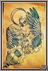 A very popular owl tattoo pattern