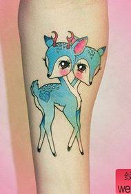 pola lengan tato kawaii rusa