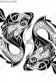 pretty black geometric symmetrical small animal tattoo fish tattoo manuscript material