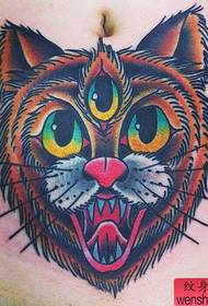 abdominal klassisk populær kat tatoveringsmønster