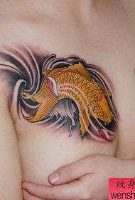 beauty chest color small squid tattoo pattern