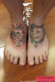 Instep classic cat tattoo pattern