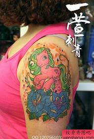 girl arm beautiful and beautiful color Small Tianma tattoo pattern