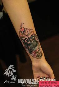 girl arm cute pop cat ice cream tattoo pattern