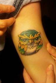 Arm super cute owl tattoo pattern