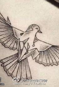 geometric point pricked little pigeon tattoo pattern