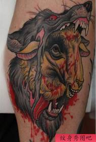 Recommend a European and American personality wolf head tattoo works