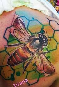 hard working bee tattoo pattern