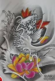 людина татуювання візерунок: колір кальмарів лотоса кленовий лист татуювання шаблон