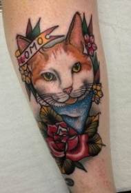 chat modèl tatoo bèl ak courageux modèl tatoo chat