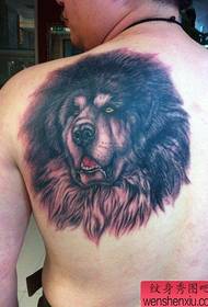 male shoulder domineering Tibetan mastiff tattoo pattern
