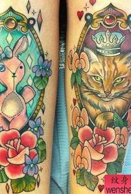 diseños populares de tatuajes de gatos europeos y estadounidenses