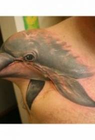 Getatoeëerde Dolphin 9 levendig 海豚 Dolphin tattoo-patroon