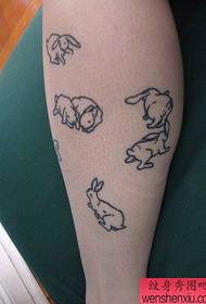 simple leg Cute bunny tattoo pattern