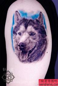 lengan pola tato Potret anjing klasik tampan