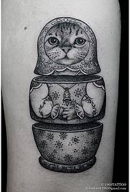 doll cat tattoo pattern