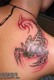 back red scorpion tattoo pattern