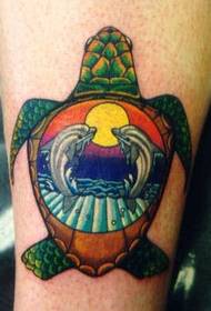 малюнок кольорова черепаха татуювання