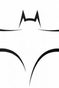 black line sketch creative literary simple bat animal tattoo manuscript