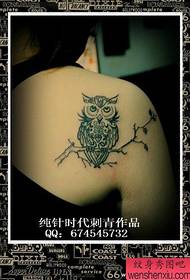 beauty shoulders popular classic totem owl tattoo pattern