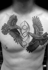 El tatuatge del corb representa una varietat de tons del patró del tatuatge del corb fosc