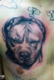 chest bulldog tattoo pattern