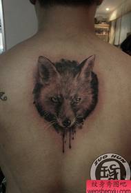 boys' shoulder-back classic fox tattoo pattern